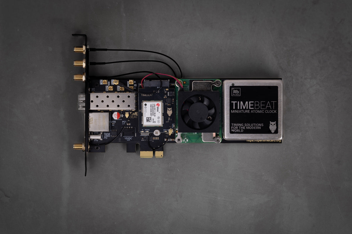 Open Timecard - Quartzlock Rubidium, open timecard rubidium black long bracket top down